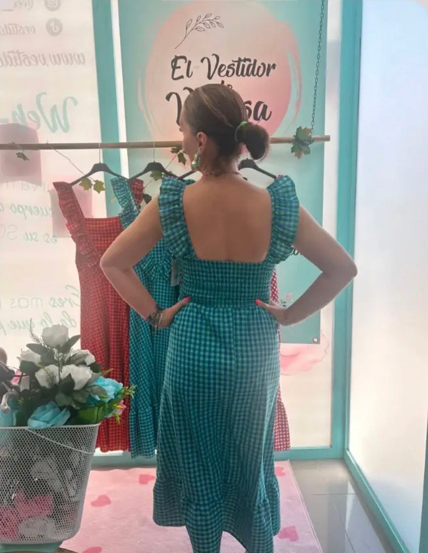 VESTIDO VICHY FLUOR DANA