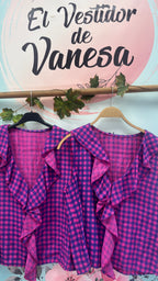 CAMISETA VICHY MORADO