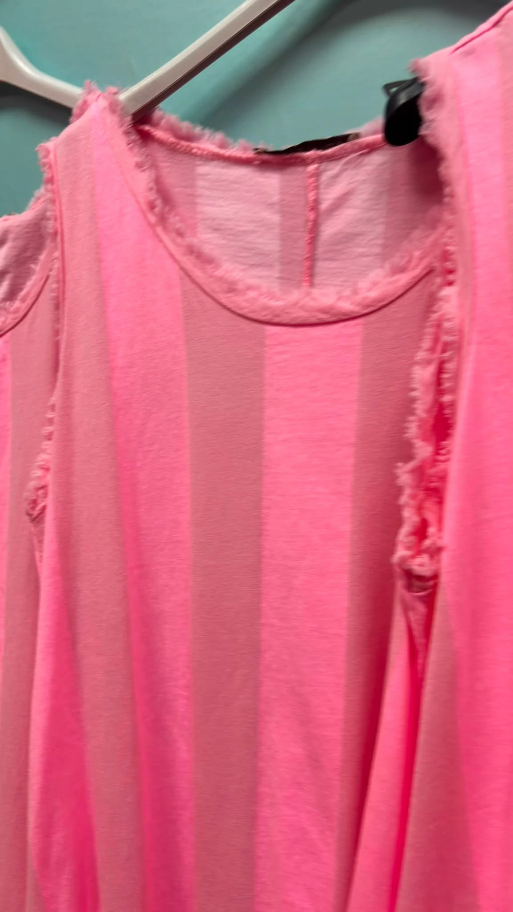 VESTIDO RAYAS ROSA FLORA