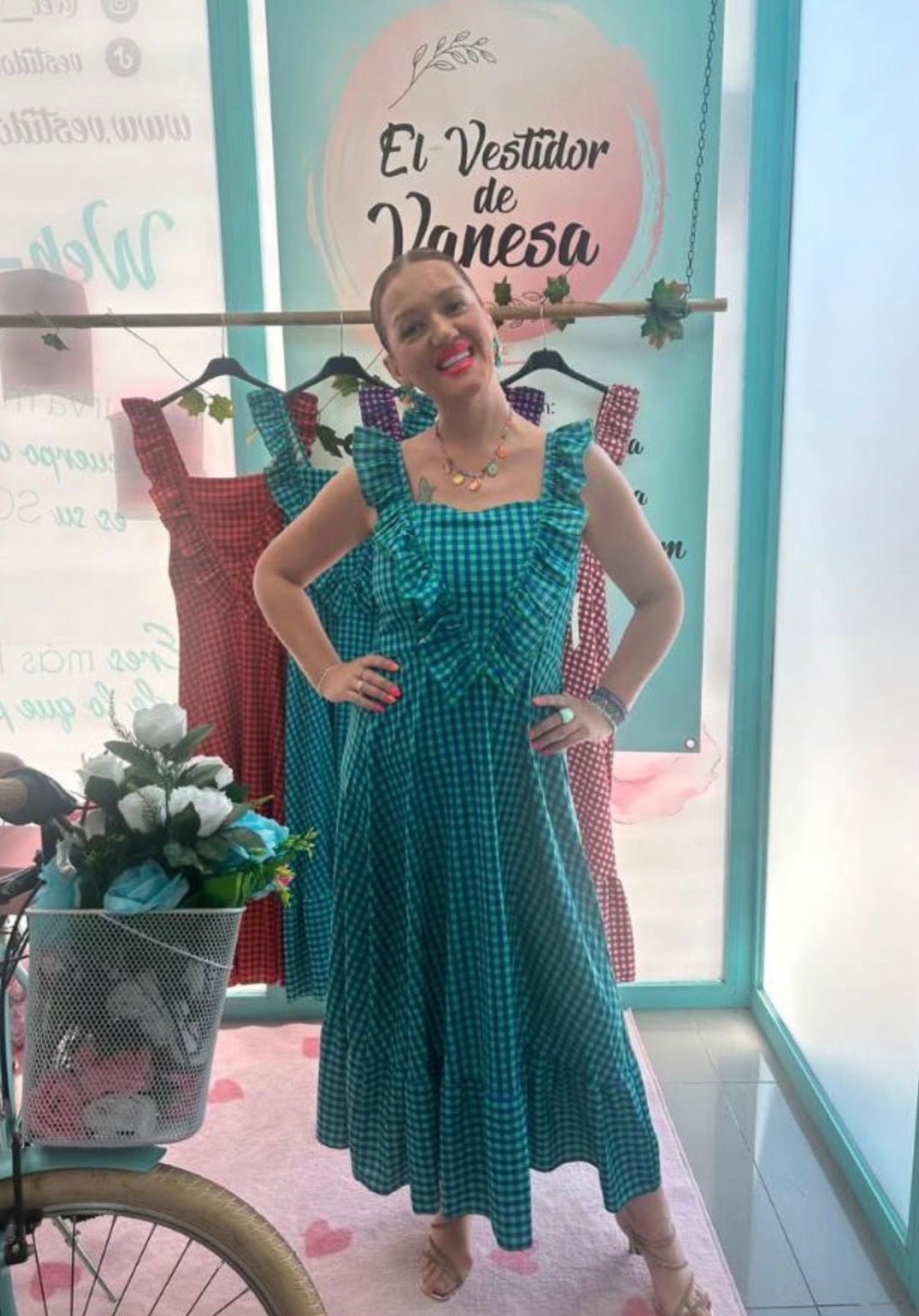 VESTIDO VICHY FLUOR DANA