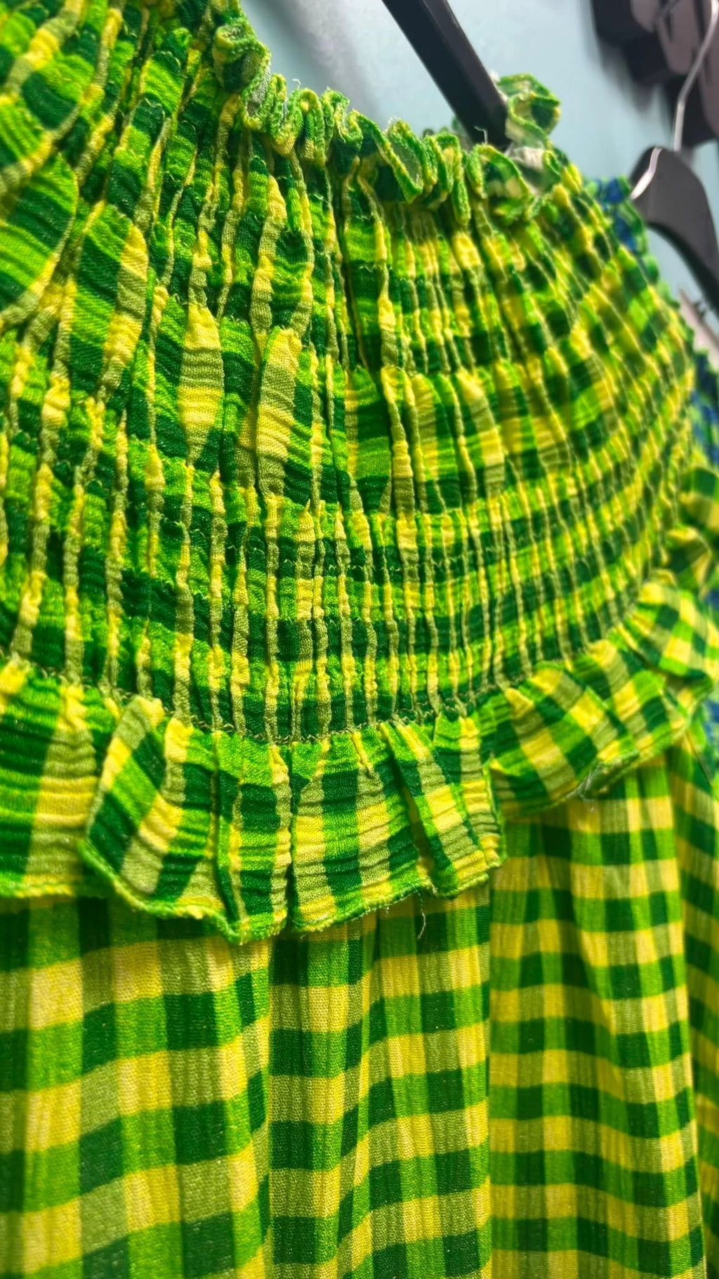VESTIDO VICHY VANE FLÚOR