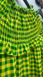 VESTIDO VICHY VANE FLÚOR