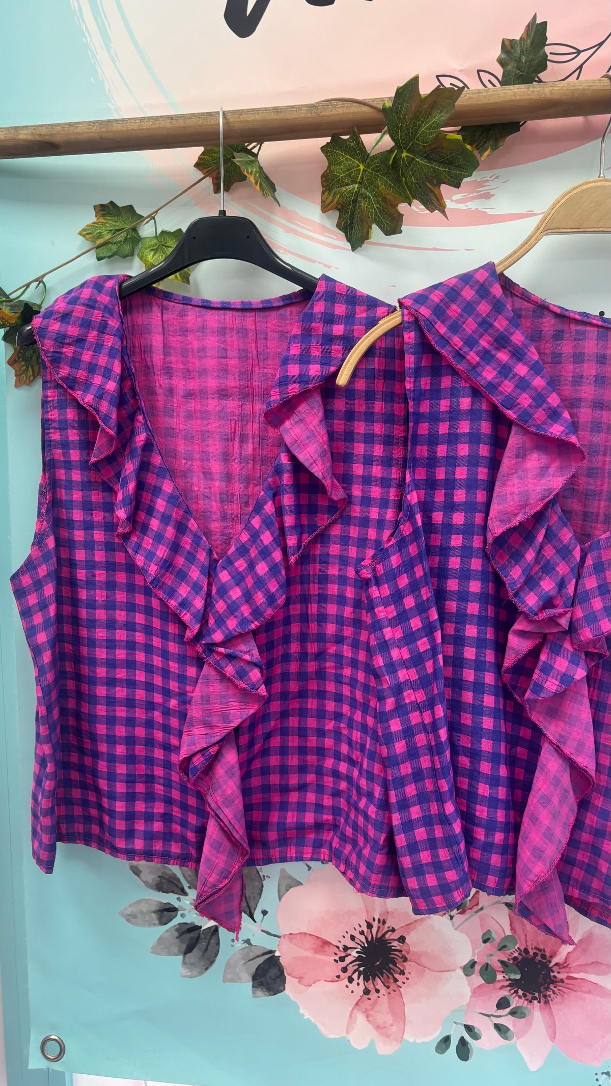 CAMISETA VICHY MORADO
