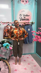 CHAQUETA BOMBER SATÉN ESTAMPADA ANIMAL