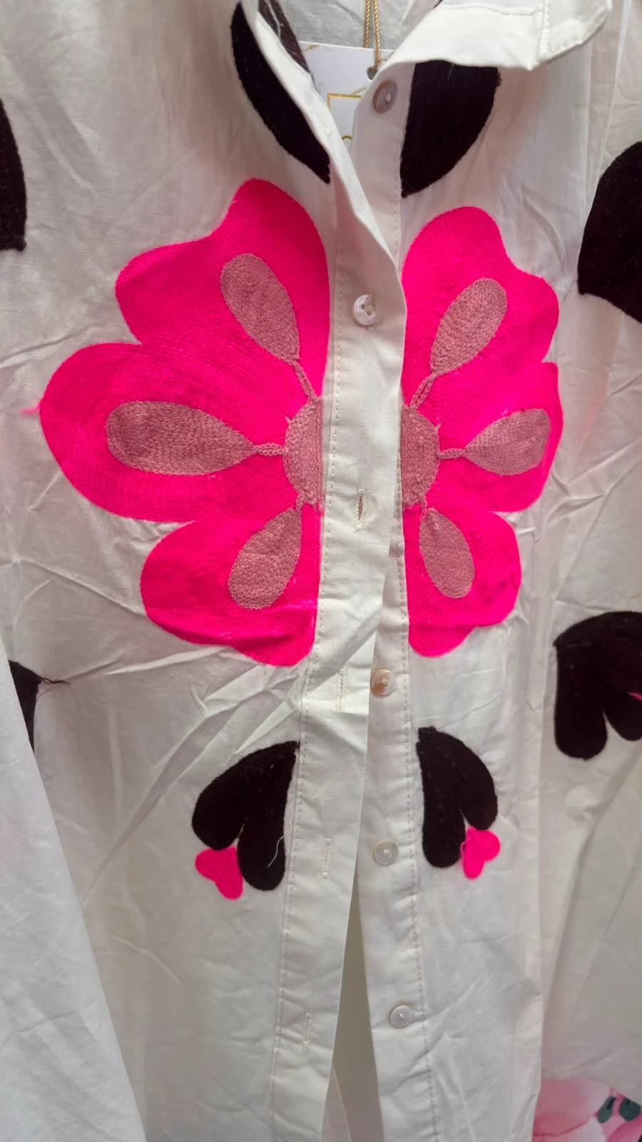 CAMISA DE ALGODÓN BORDADA VANE