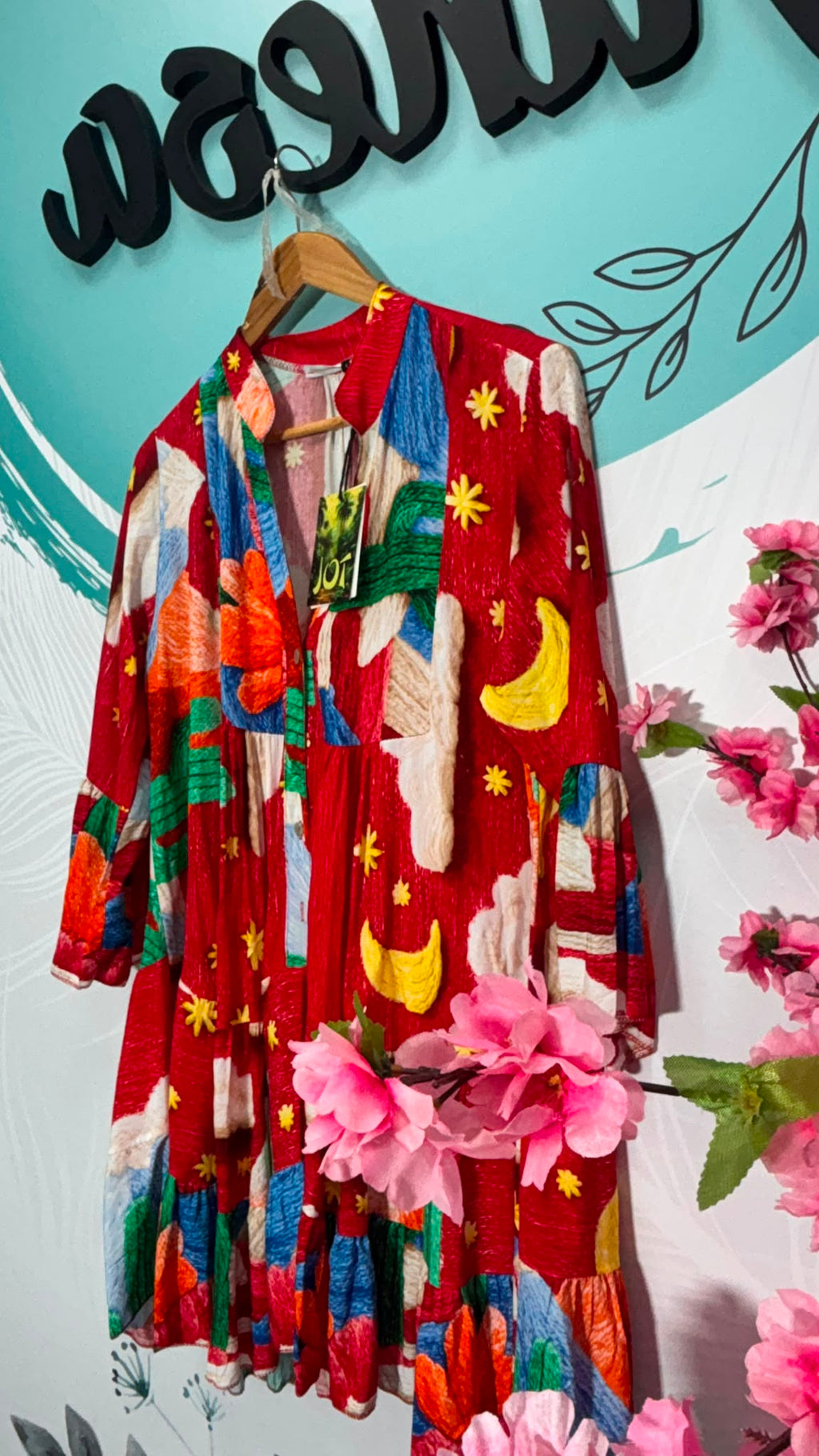 VESTIDO JOT ROJO SATÉN ALICIA