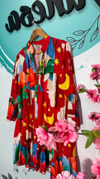 VESTIDO JOT ROJO SATÉN ALICIA