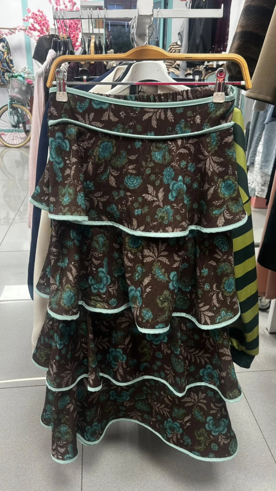 Falda de capas Menta y Choco